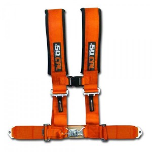 2 Inch 4 Point Orange 50 Caliber Racing Safety Harness